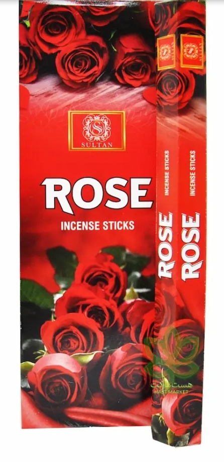 عود رز سرخ HEM عطر طبیعی برای محیط معطر | بخور برای کاهش استرس، آرامش و تصفیه کننده هواRED ROSE OUD